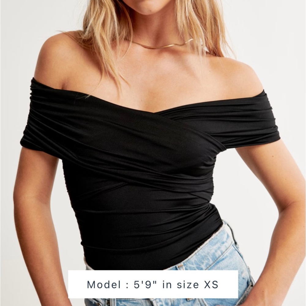 Abercrombie & Fitch Black Off-Shoulder Bodysuit